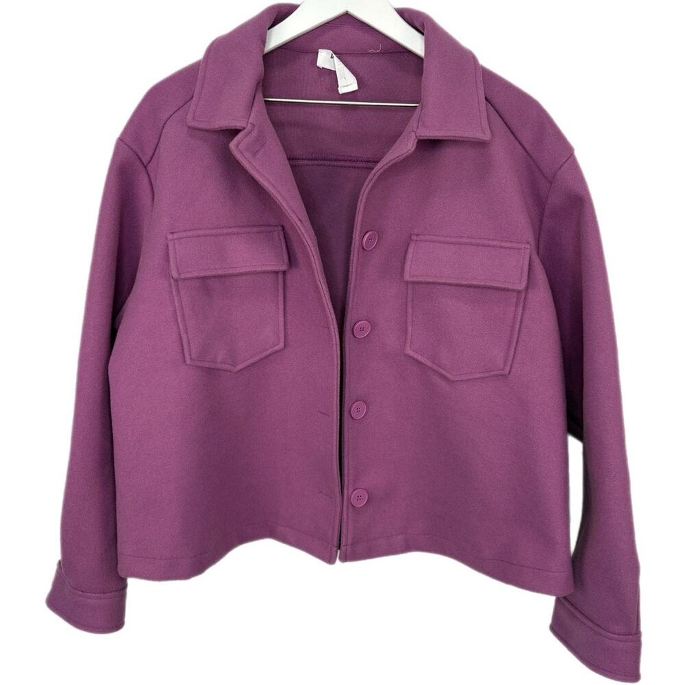 Double Zero Purple Felt Crop Jacket - Women's Size L
